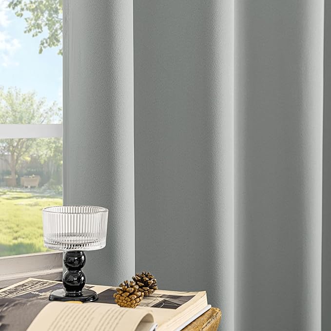 Beauoop Grey 100% Blackout Curtains 84 Inch Long 2 Panels - Image 4