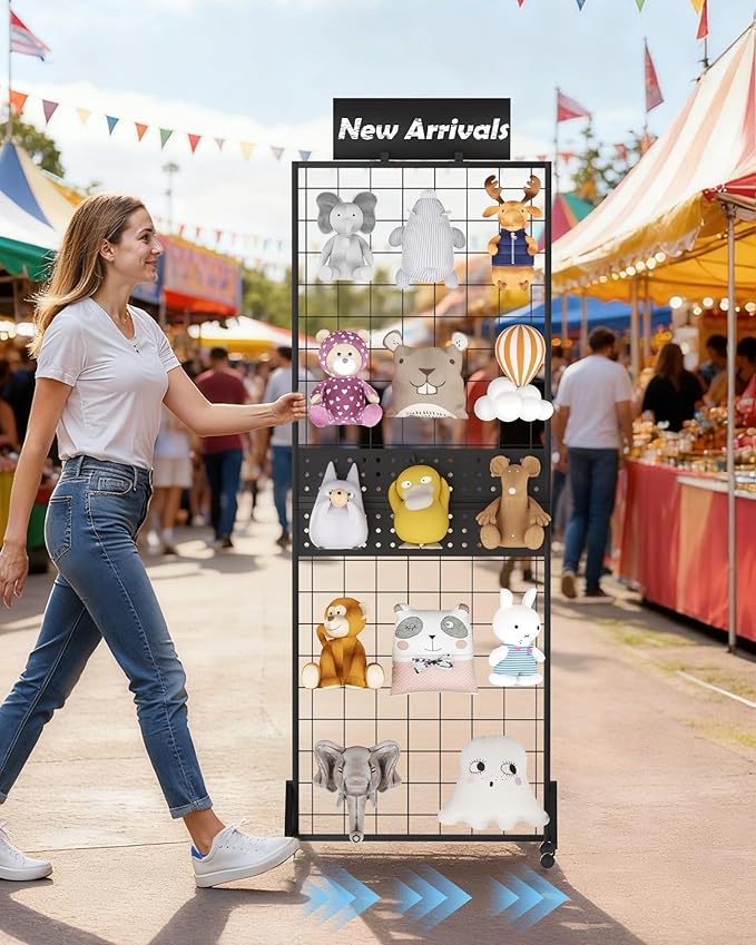 DEMEGA 6' x 2' Ft Grid Wall Panel, Pegboard Gridwall Display Stand by DEMEGA