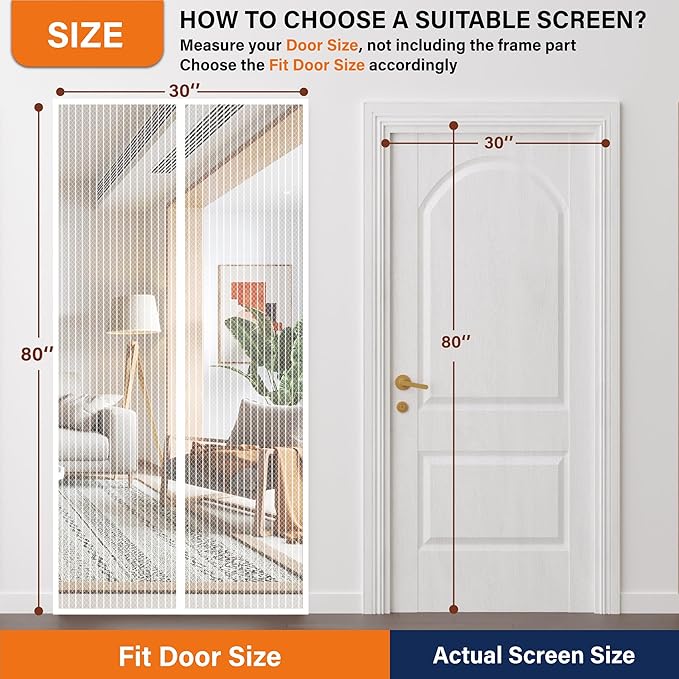 Magnetic Screen Door, Self Sealing Magnets, Easy Install Screen Doors - Image 3