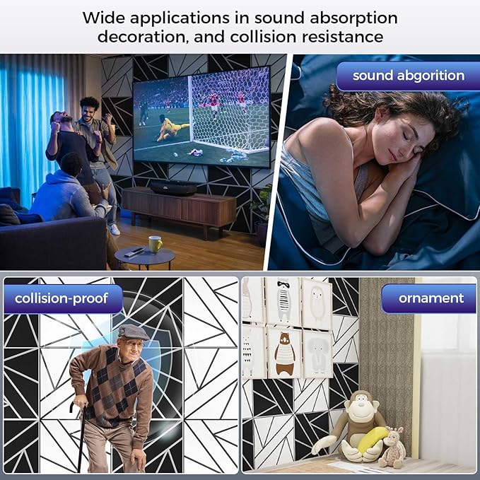 8 Pack 2-Layer Large Soundproof Wall Panels, 15.7 x 15.7 x 0.43 in Sound Proof - Image 6