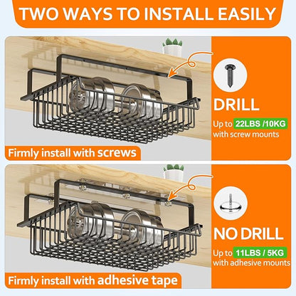 Under Desk Drawer, Slide Out Design, No Drill Metal Under Desk Cable Management - Image 3