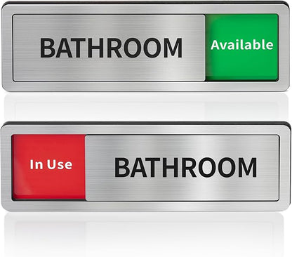 Bathroom Sliding Door Signs, Restroom Signs by Abudada