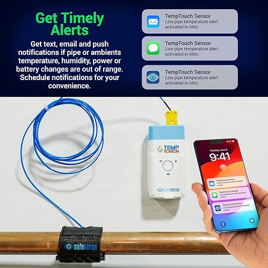 SafeSense TempTouch WiFi Pipe Clamp Temperature & Humidity Sensor – Smart - Image 9