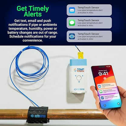 SafeSense TempTouch WiFi Pipe Clamp Temperature & Humidity Sensor – Smart - Image 9