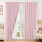 LAMIT Pink 100% Blackout Linen Curtains, 84 Inch Linen Textured Living Room by LAMIT