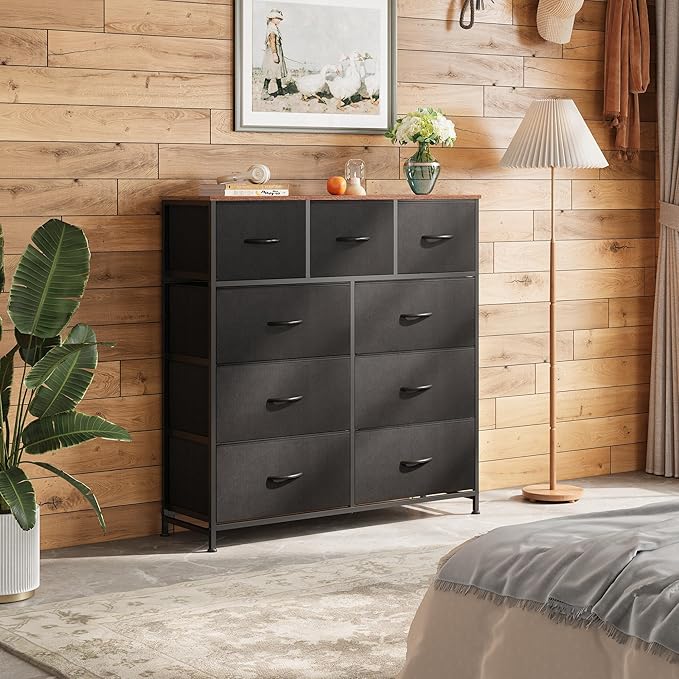 WLIVE 9 Drawer Dresser, Fabric Storage Tower - Image 2