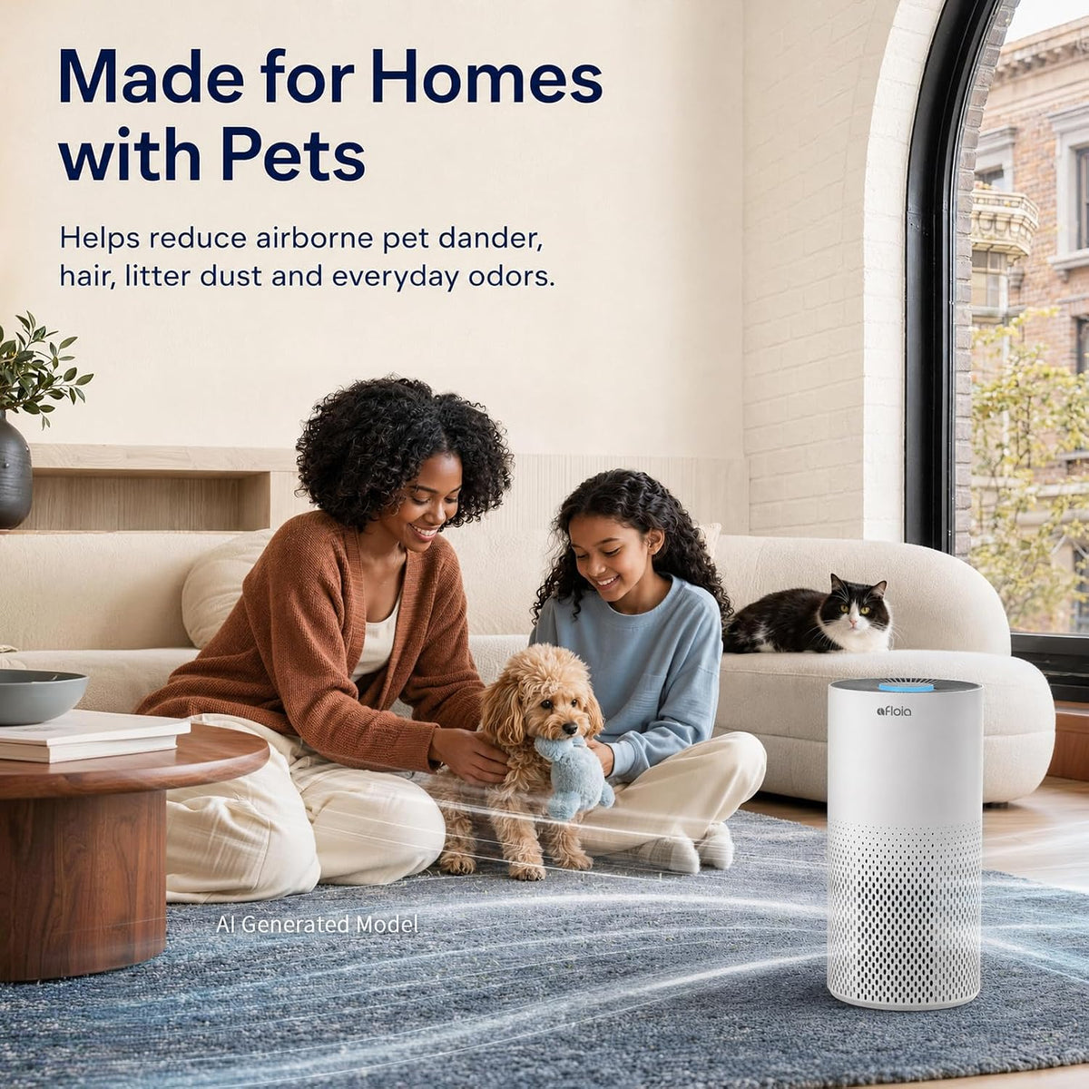 afloia air purifier for home bedroom large room on a desk or shelf