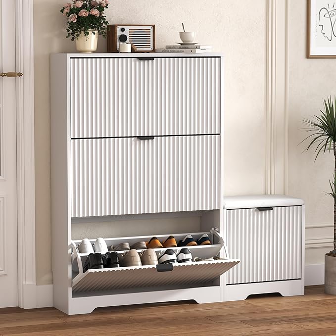 Shoe Cabinet Storage for Entryway by HUANLEGO