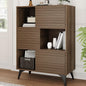 IDEALHOUSE Fluted Cabinet with Sliding Doors, Modern Wooden Storage Cabinet by IDEALHOUSE
