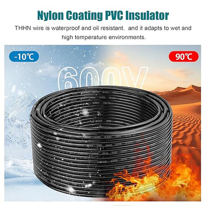 THHN Wire 12 Gauge 25 FT OFC Electrical Wire, 12 AWG Solid Copper Wire Rated up - Image 3