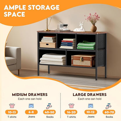 Curved Profile Dresser for Bedroom, Chest of Drawers, 5 Storage Drawers - Image 6