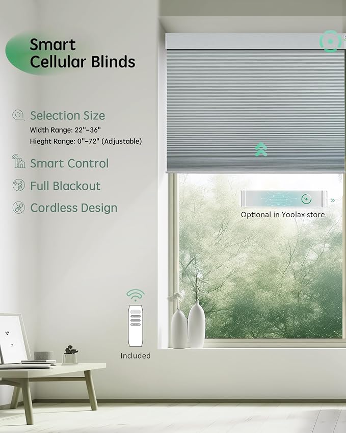 Yoolax Smart Blinds, Motorized Cellular Shades Compatible - Image 2