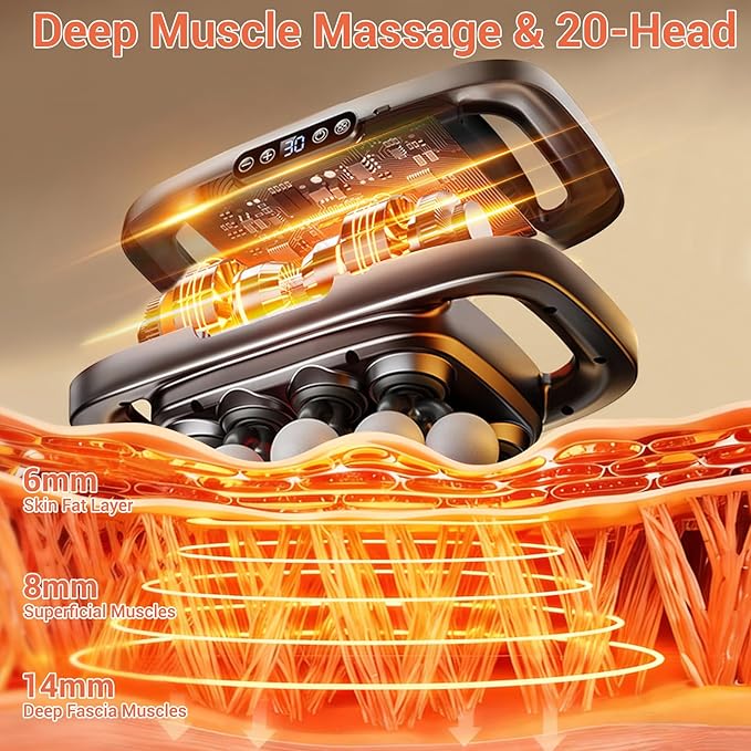 20 Head Massage Gun, Deep Tissue Percussion Back Massager - Image 2