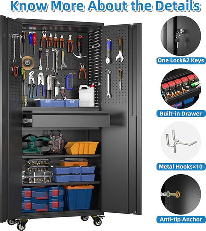 SUXXAN 71" Metal Garage Storage Cabinet - Image 3