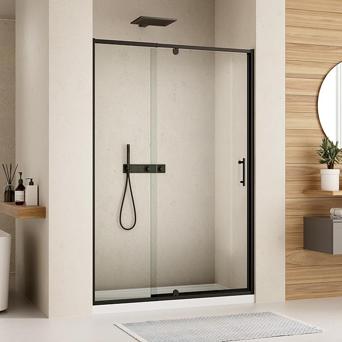 Pivot Shower Door, 38-42" W x 71" H Semi-Frameless Swing Glass Shower Door - Image 2