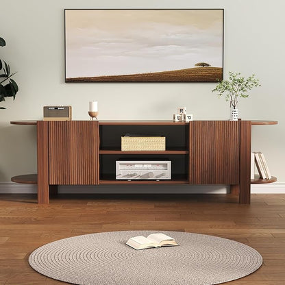 ZOSQUARE 65 Inch TV Stand for Up to 75 inch TVs, Fluted Entertainment Center - Image 6