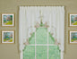 Today's Curtain Verona Reverse Embroidery Swag, 38", Ecru/Rose, 60"W X 38"L