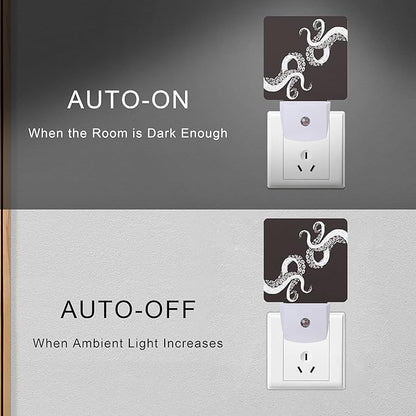 Smoaffly Octopus Night Light Plug-in LED Nightlights Auto Sensor Night Lamp - Image 5