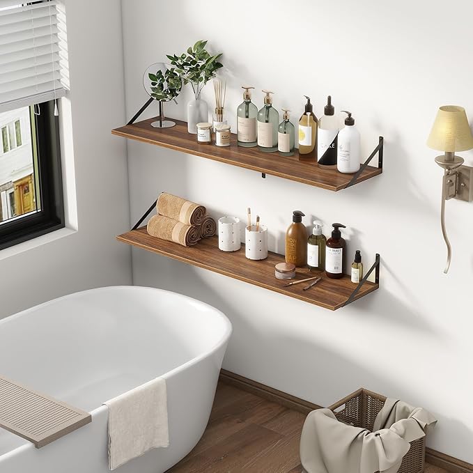 12 Inch Deep Floating Shelves, 48W x 12D Floating Shelves, Deep Wall Shelves - Image 4