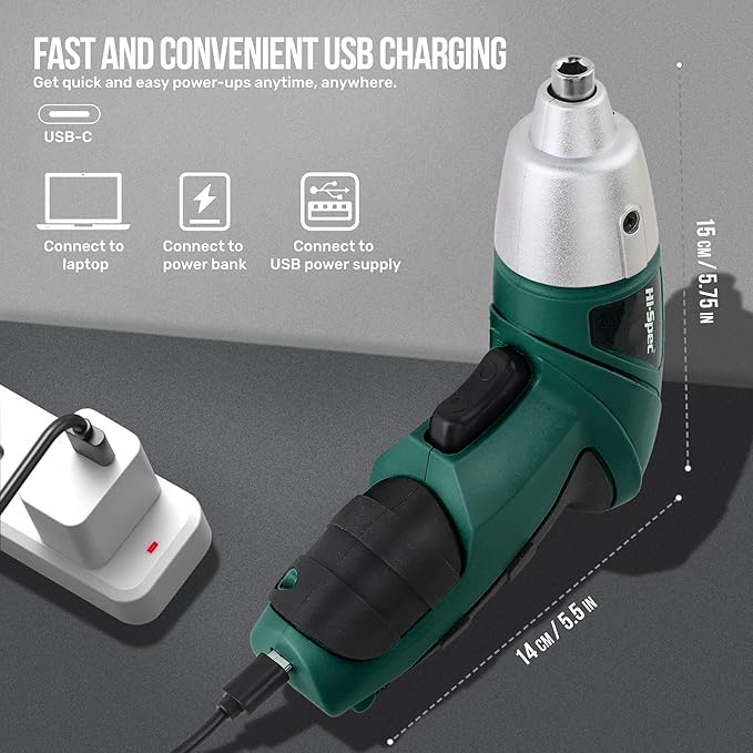 Hi-Spec 3.6V Cordless Electric Screwdriver Set - Image 5