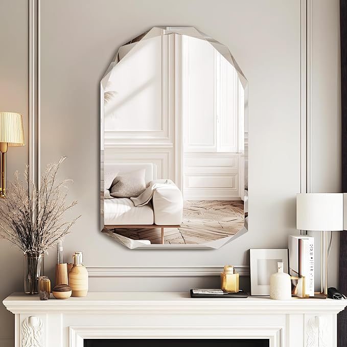 Bathroom Mirror for Wall, Bathroom Vanity Mirror, Beveled Edge Frameless Wall by ladynow