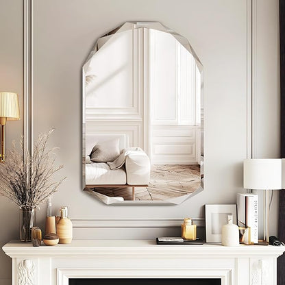 Bathroom Mirror for Wall, Bathroom Vanity Mirror, Beveled Edge Frameless Wall by ladynow