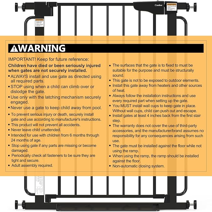 Cumbor 36" Extra Tall Baby Gate - Image 8