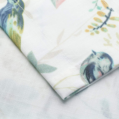 Green Birds Floral Printed Kitchen Tier Curtains, 30 x 36, 2 Panels | Soft Thick Fabric, Easy to Hang Rod Pocket Design, Country Style Short Curtains for Small Window