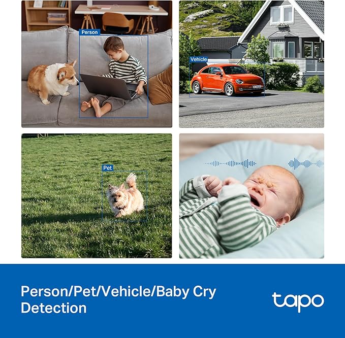 Tapo 3K 5MP Pan/Tilt Indoor/Outdoor Security Camera, Free Person/Vehicle/Baby - Image 5