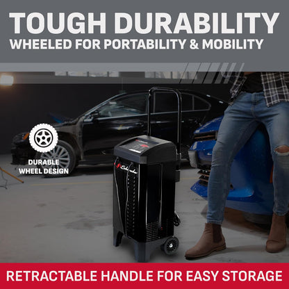 schumacher electric wheeled 6a car battery charger &, side view