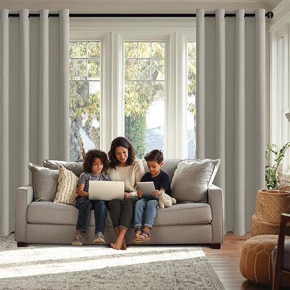 JIUZHEN Sliver Grey Blackout Curtains - Image 3