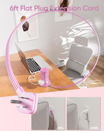 Power Strip Tower, kakyanill Surge Protector Tower 9 AC Outlets 8 USB, 6 Ft - Image 7