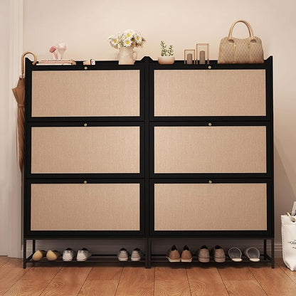 AVZEAR Shoe Cabinet, Shoe Cabinet Freestanding Tipping Bucket Shoe Rack - Image 8