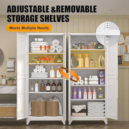 Kitchen Pantry Storage Cabinets, Utility Kitchen Cupboard, Large Steel Cabinets - Image 4
