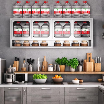 59" Kitchen Wall Cabinet Stainless Steel Wall Mounted Cabinet - Image 6