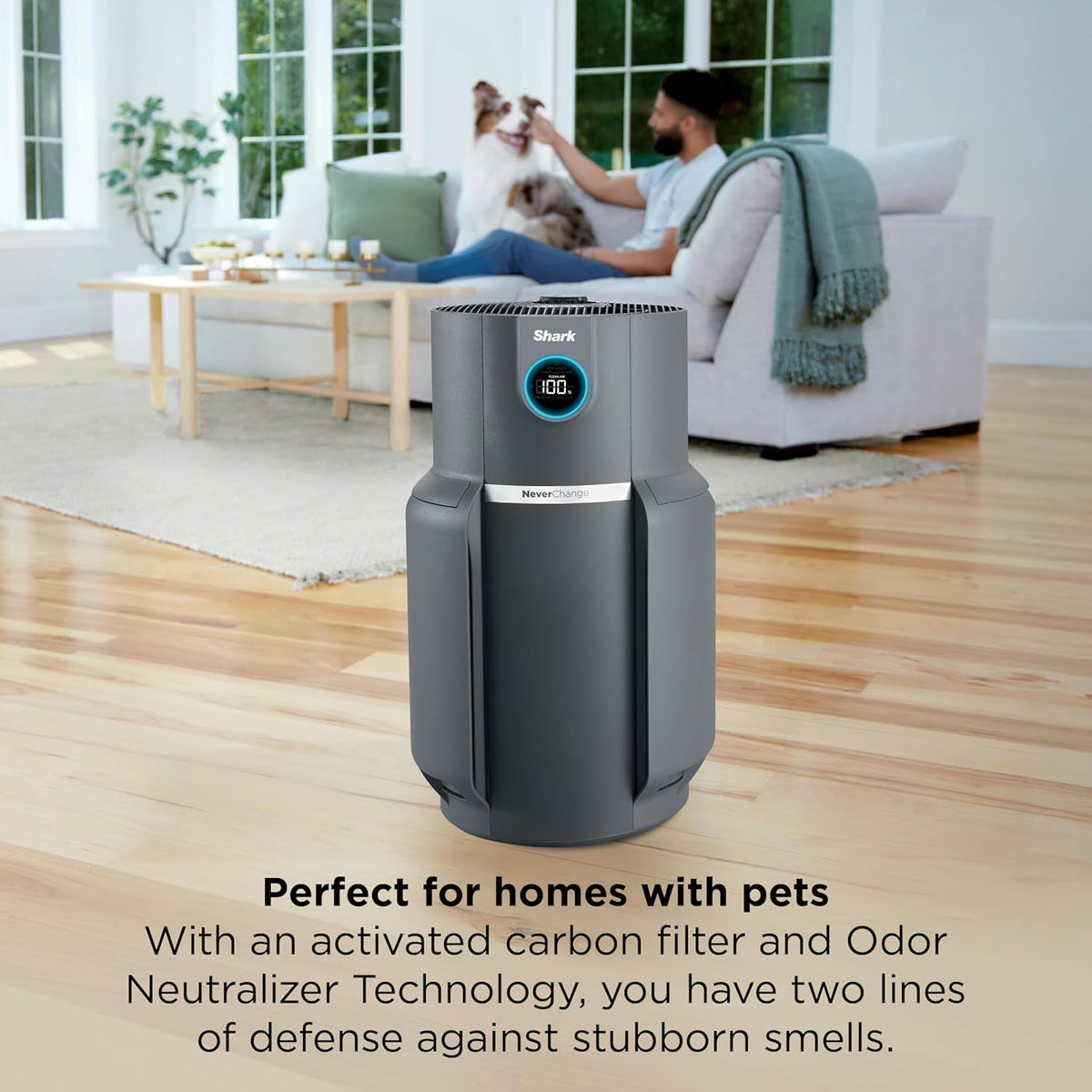 shark neverchange air purifier max, hp301, grey, view 9