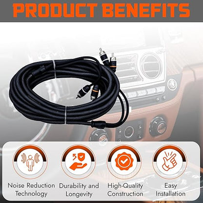 Elite Audio Premium Series 20ft. 2-Channel Car Audio RCA Cable – Double Shielded - Image 5