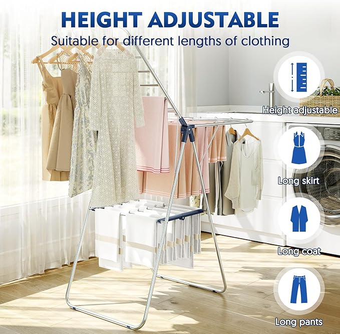 APEXCHASER Clothes Drying Rack, Stainless Steel Drying Rack Clothing - Image 7