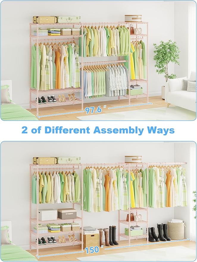 Ulif E11 Heavy-Duty Garment Rack, Metal Freestanding Clothes Rack and Closet - Image 4