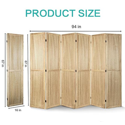 Babion 6 Panel Pegboard Display, Pegboard Room Divider Freestanding Folding - Image 5
