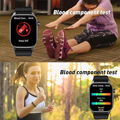 Smart Watch for Men Women, 2.04" AMOLED Color Screen, 24/7 Heart Rate, Blood - Image 5