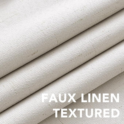 H.VERSAILTEX Primitive Linen Curtains 100% Blackout Curtain Drapes Burlap - Image 4