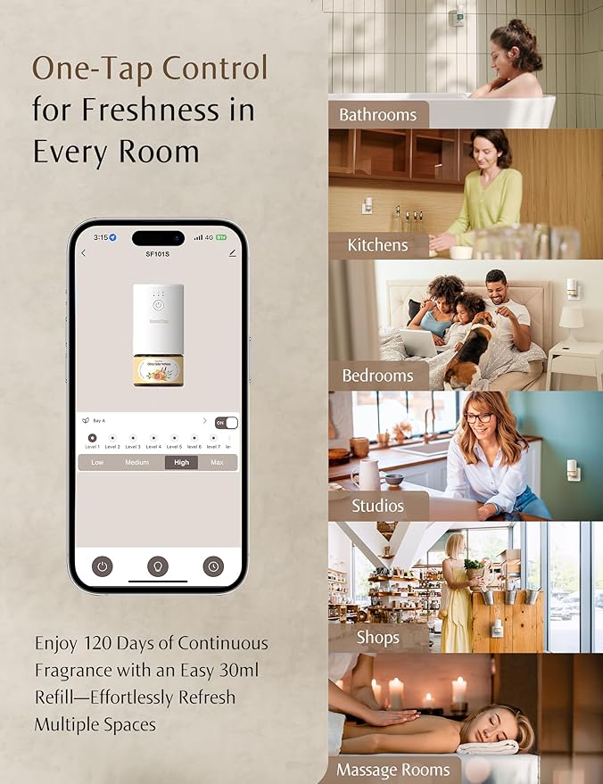 SF101 Waterless Plug-in Air Freshener, 100% Plant-Based Ultrasonic Diffuser - Image 4