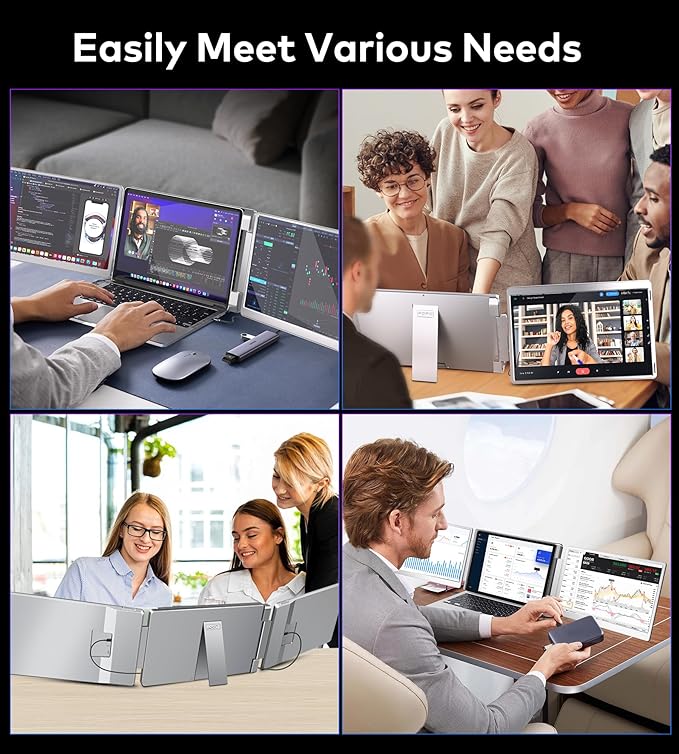 FOPO 14" Triple Monitor Laptop Screen Extender-FHD 1200P 16:10 Laptop Screen - Image 7