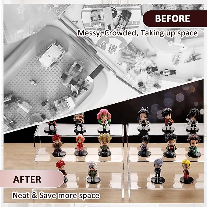 LFTYTUO 2 Set Large Acrylic Clear Display Risers, 3 Sizes 12" Rectangular - Image 6