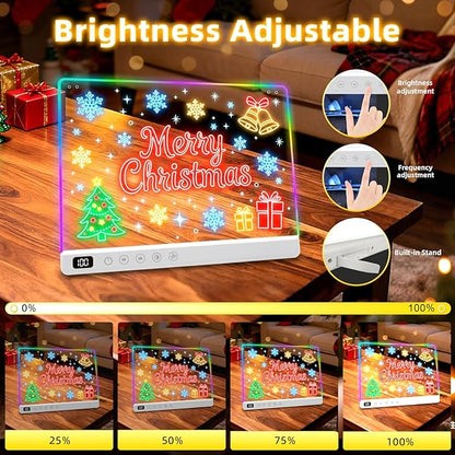 Led Drawing Board with 13 Light Effects, Neon Light Up Drawing Tablet Gifts - Image 6