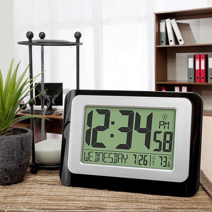 La Crosse Technology W88631 Digital Atomic Black Wall Clock - Image 6