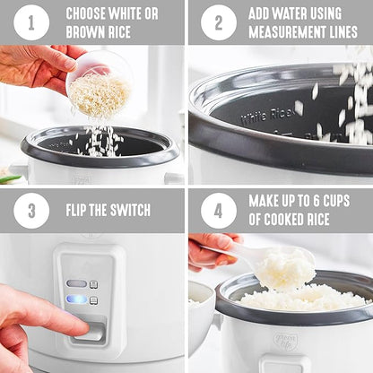 GreenLife Rice Cooker with Removable PFAS-Free Ceramic Nonstick Pot, 3-Cups - Image 10
