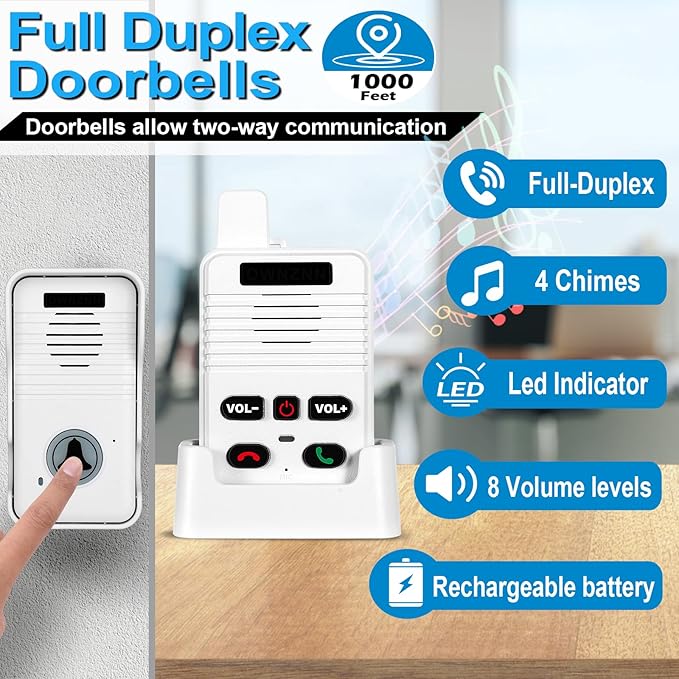 Wireless Doorbell System & Full Duplex Intercom Doorbell Wireless Hands-Free - Image 2
