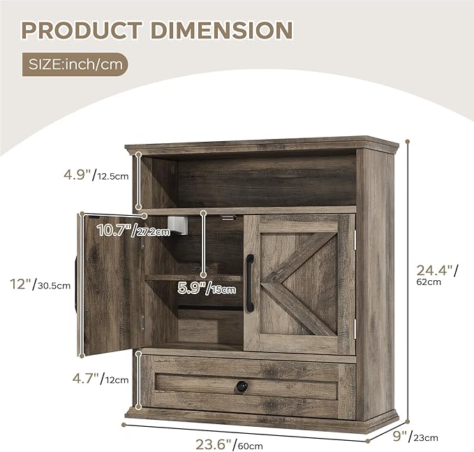 Bathroom Wall Cabinet, Wall Mounted Medicine Cabinet - Image 2